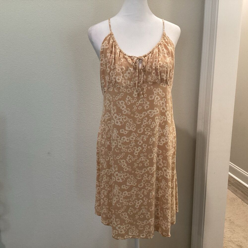 Rip Curl Sunrise Session Ditsy Mini Dress Lightweight Babydoll Tie Front Large - Picture 2 of 6